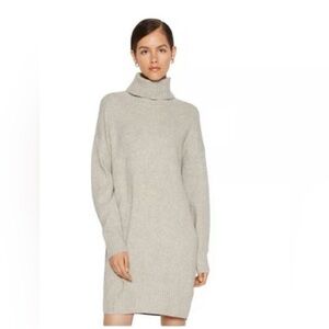 GAP Women's Oatmeal Turtleneck Sweater Dress